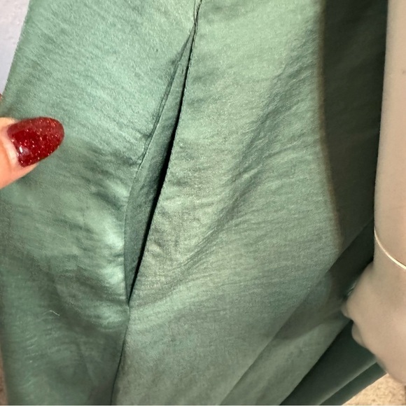 Banana Republic Teal Trapeze Flowy Pockets Midi Dress - Picture 3 of 6